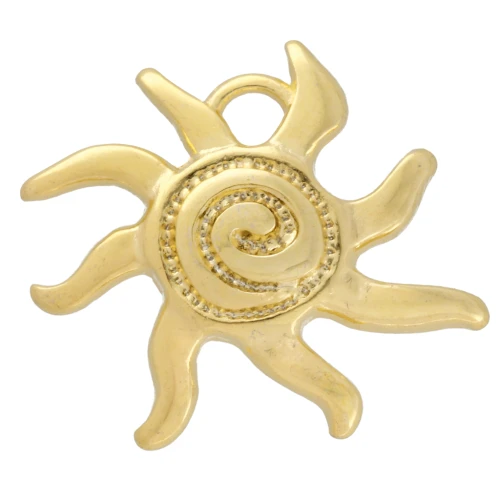 Dije Sol 16x18 mm - Dorado con oro fino x1