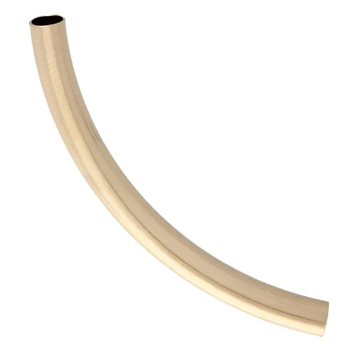 Tubo curvado con textura de cuenta 35x3 mm - Gold filled (laminado en oro) x1