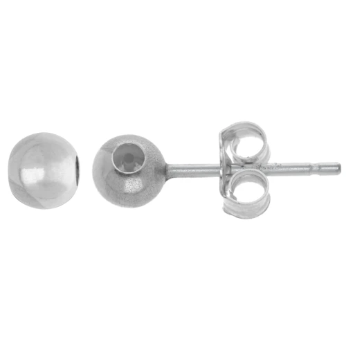 Ganchos pendientes 4 mm con tapón - Plata 925 x2