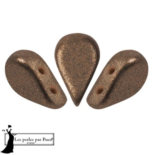 Cuentas de cristal Amos® de Puca® 5x8 mm - Bronce antracita x10g