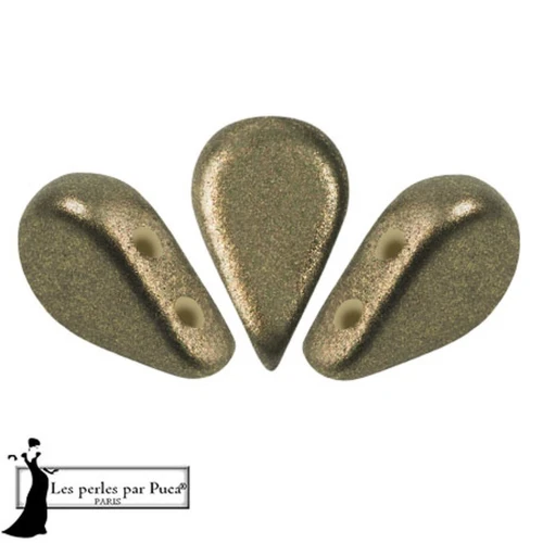 Cuentas de cristal Amos® de Puca® 5x8 mm - Verde Bronce x10g