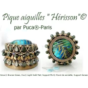 Cuentas de cristal Amos® de Puca® 5x8 mm - Verde Bronce x10g