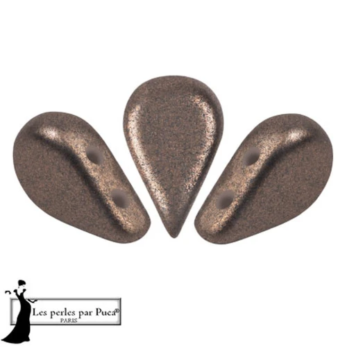 Cuentas de cristal Amos® de Puca® 5x8 mm - Gris Bronce x10g