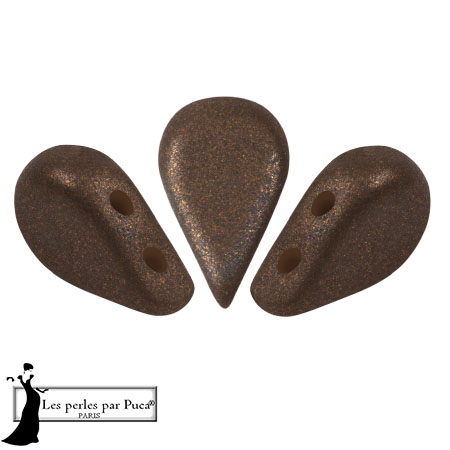 Cuentas de cristal Amos® by Puca® 5x8 mm - Bronce Granate x10g