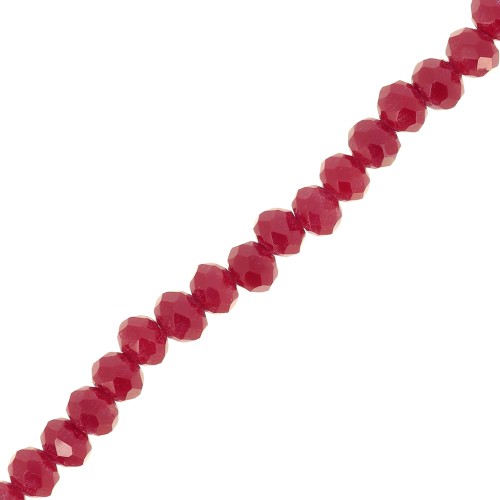 Redondas planas facetadas 3.5x3mm Red Coral x34cm