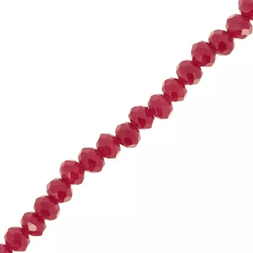 Redondas planas facetadas 3.5x3mm Red Coral x34cm