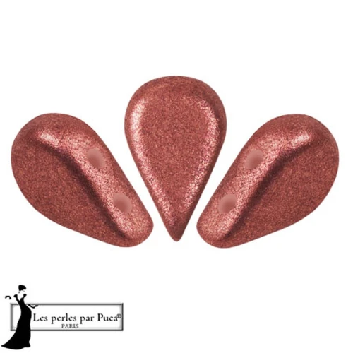 Cuentas de cristal Amos® de Puca® 5x8 mm - Bronce rosa x10g