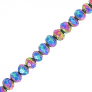 Redondas planas facetadas 3x2 mm Iris x34cm