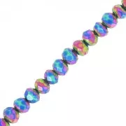 Redondas planas facetadas 3x2 mm Iris x34cm