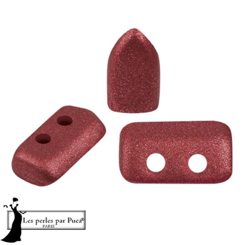 Cuentas de cristal Piros® by Puca® 2x5 mm - Metal Shine Granate x10g