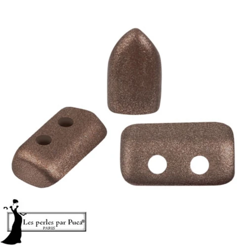 Cuentas de cristal Piros® by Puca® 2x5 mm - Metal Shine Granate x10g
