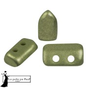 Cuentas de cristal Piros® by Puca® 2x5 mm - Metal Shine Olivine x10g