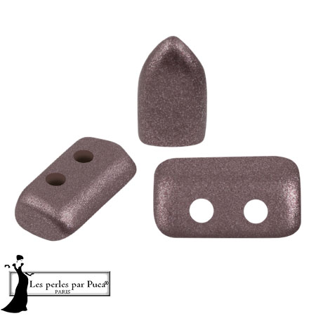 Cuentas de cristal Piros® by Puca® 2x5 mm - Metal Shine Plum x10g