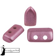 Cuentas de cristal Piros® by Puca® 2x5 mm - Metal Shine Polvo Rosa x10g