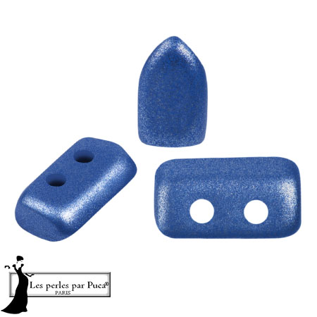 Cuentas de cristal Piros® by Puca® 2x5 mm - Metal Shine Azul Real x10g