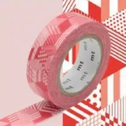 Masking Tape 15 mm Cubos Rojo x10m