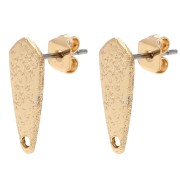 Ganchos pendientes martillados 17x7 mm - Dorado x2
