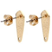 Ganchos pendientes martillados 17x7 mm - Dorado x2