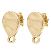 Ganchos pendientes martillados 12x7 mm - Dorado vintage x2