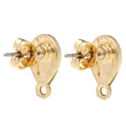 Ganchos pendientes martillados 12x7 mm - Dorado vintage x2