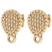 Ganchos pendientes texturizados 14x9 mm - Dorado x2|raw }}