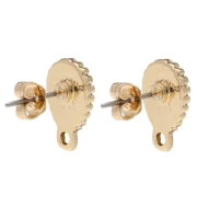 Ganchos pendientes texturizados 14x9 mm - Dorado x2