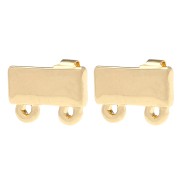 Ganchos pendientes rectángulo 7.5x11 mm 2 aros - Dorado x2|raw }}