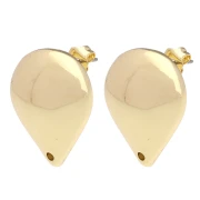 Ganchos pendientes abombados 20,5x19 mm - Dorado x2