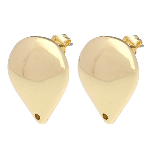 Ganchos pendientes abombados 20,5x19 mm - Dorado x2