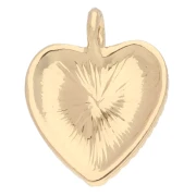 Dije corazón 18x14,5 mm con corazón de cristal - Dorado - Ópalo x1