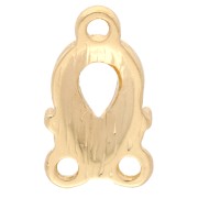 Entrepieza de gota 15x8 mm con 3 anillos - Dorado x1