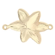 Entrepieza flor 21,5x15 mm con resina epoxi y strass - Dorado - Negro x1