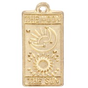 Colgante tarot 22x10 mm - La luna y el sol - Dorado vintage x1|raw }}