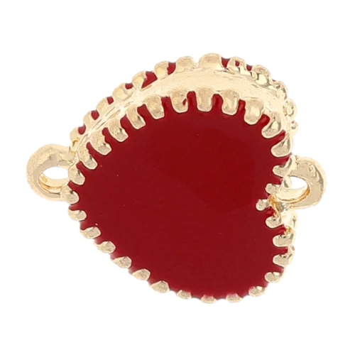 Entrepieza de núcleo texturado 14x12 mm con resina epoxi - Dorado - Rojo x1