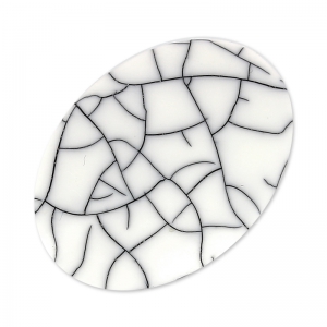 Cabujón sintético ovale 25x18 mm imitación Howlite x1