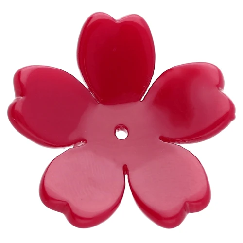 Colgante Flor de Acetato 25 mm - Rojo Oscuro x1