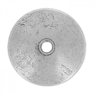 Casquillas  lisses 15 mm plateado antiguo x10