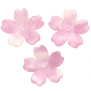 Colgante flor acetato 25 mm - Jaspeado rosa - Purpurina blanca nacarada x1