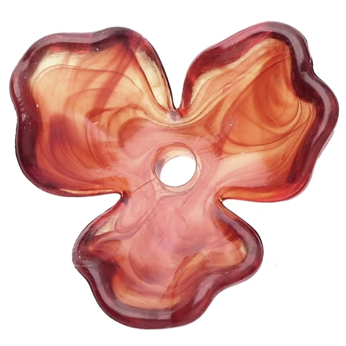 Colgante Flor de Acetato 23,5 mm - Mármol Ámbar x1