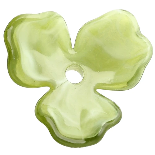 Colgante Flor de Acetato 23,5 mm - Mármol Oliva x1