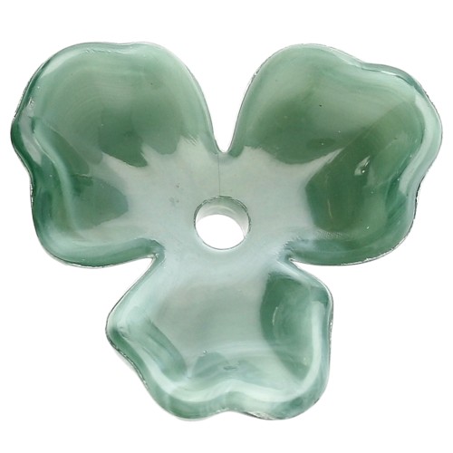 Colgante Flor de Acetato 23,5 mm - Mármol Verde Abeto x1