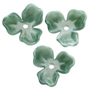 Colgante Flor de Acetato 23,5 mm - Mármol Verde Abeto x1