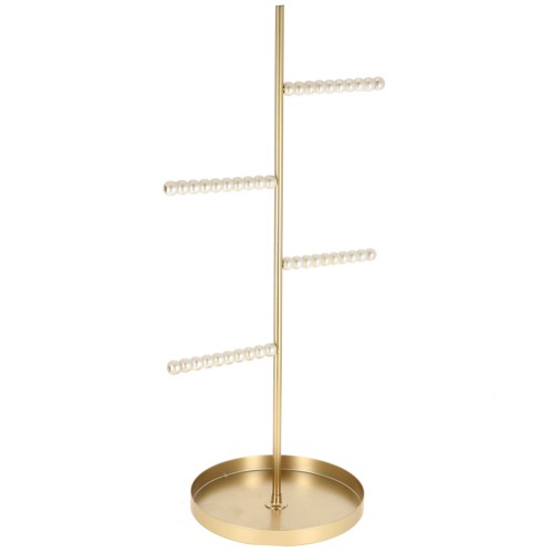 Joyero - Expositor para pulseras y collares 35x17 cm con cuentas ABS - Blanco