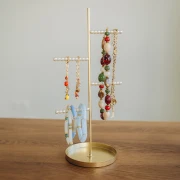 Joyero - Expositor para pulseras y collares 35x17 cm con cuentas ABS - Blanco