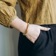 Pulsera brazalete de 62 mm - 10 mm de ancho - Acero inoxidable Dorado 304 x1