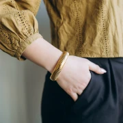 Pulsera brazalete de 68 mm - 16 mm de ancho - Acero inoxidable Dorado 304 x1