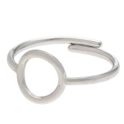 Anillo ajustable con diseño calado de 10 mm - Tallas 50 a 56 - Acero inoxidable 304L x1