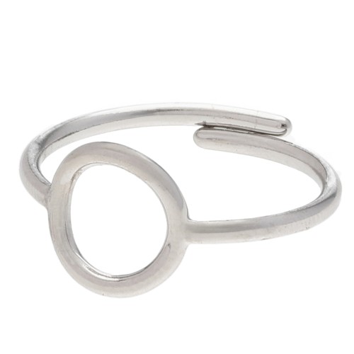 Anillo ajustable con diseño calado de 10 mm - Tallas 50 a 56 - Acero inoxidable 304L x1