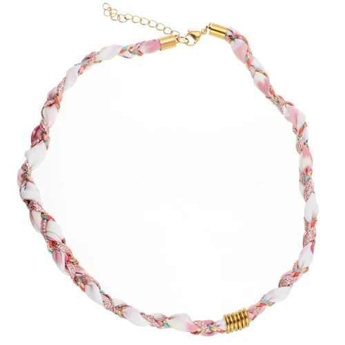 Collar trenzado de acero inoxidable 304 Dorado - blanco - rosa x40 cm