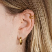 Ear cuff - Bague d'oreille double anneau 12 mm - Acero inoxidable 304 Dorado x1